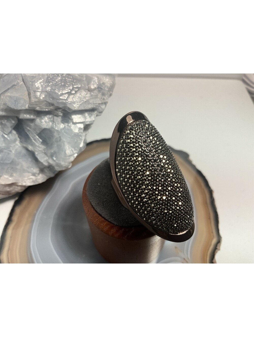 Stunning Vintage JUDITH JACK Marcasite Ring